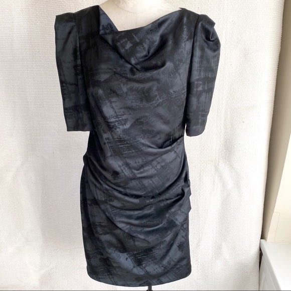 Neiman Marcus Dresses & Skirts - Theia M/L Minimalist Gathered Cocktail Dress Black
